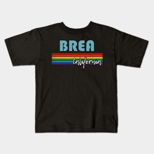 Brea California Pride Shirt Brea LGBT Gift LGBTQ Supporter Tee Pride Month Rainbow Pride Parade Kids T-Shirt